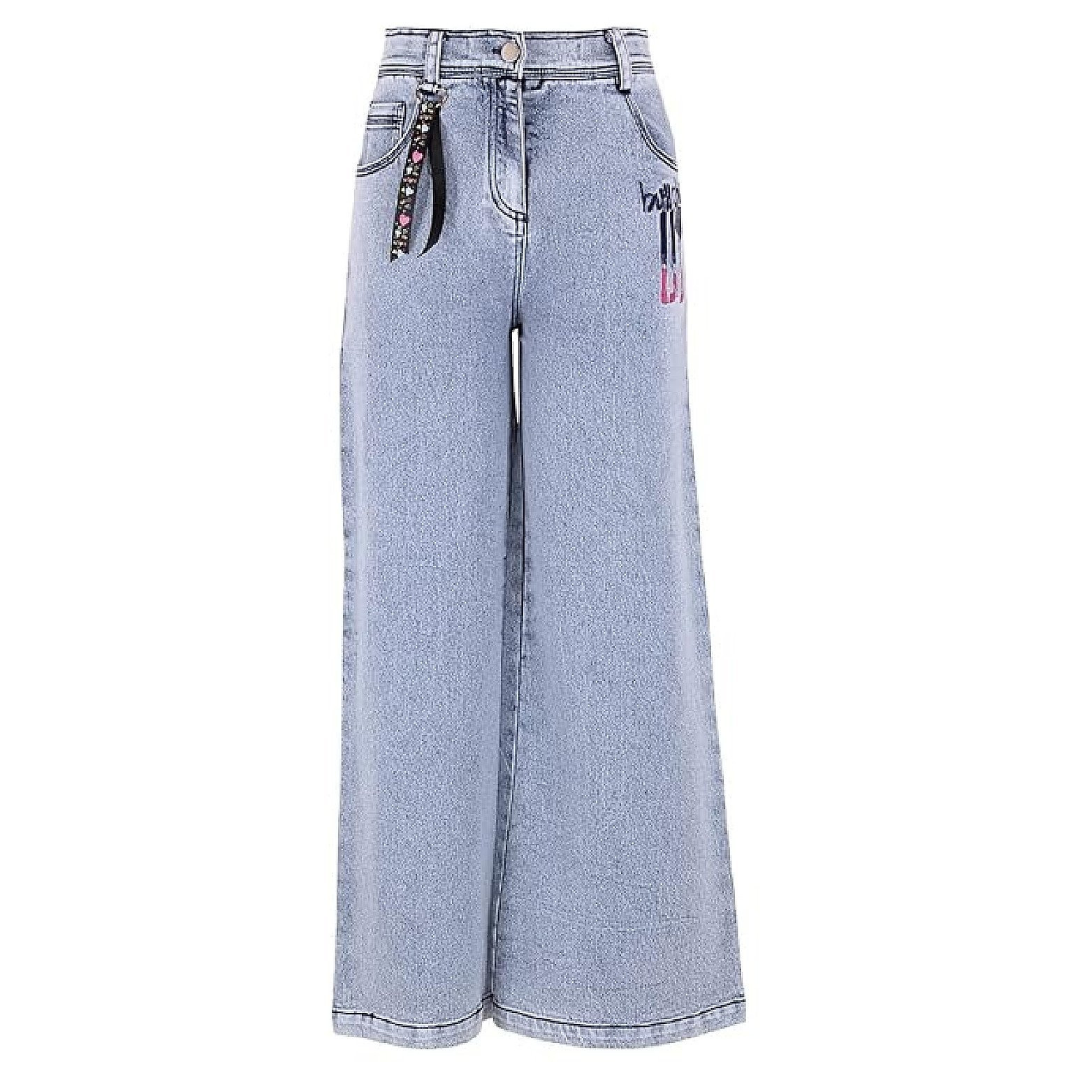 Cutecumber Girls Denim Solid Flared Blue Jeans. CC6506B-BLUE