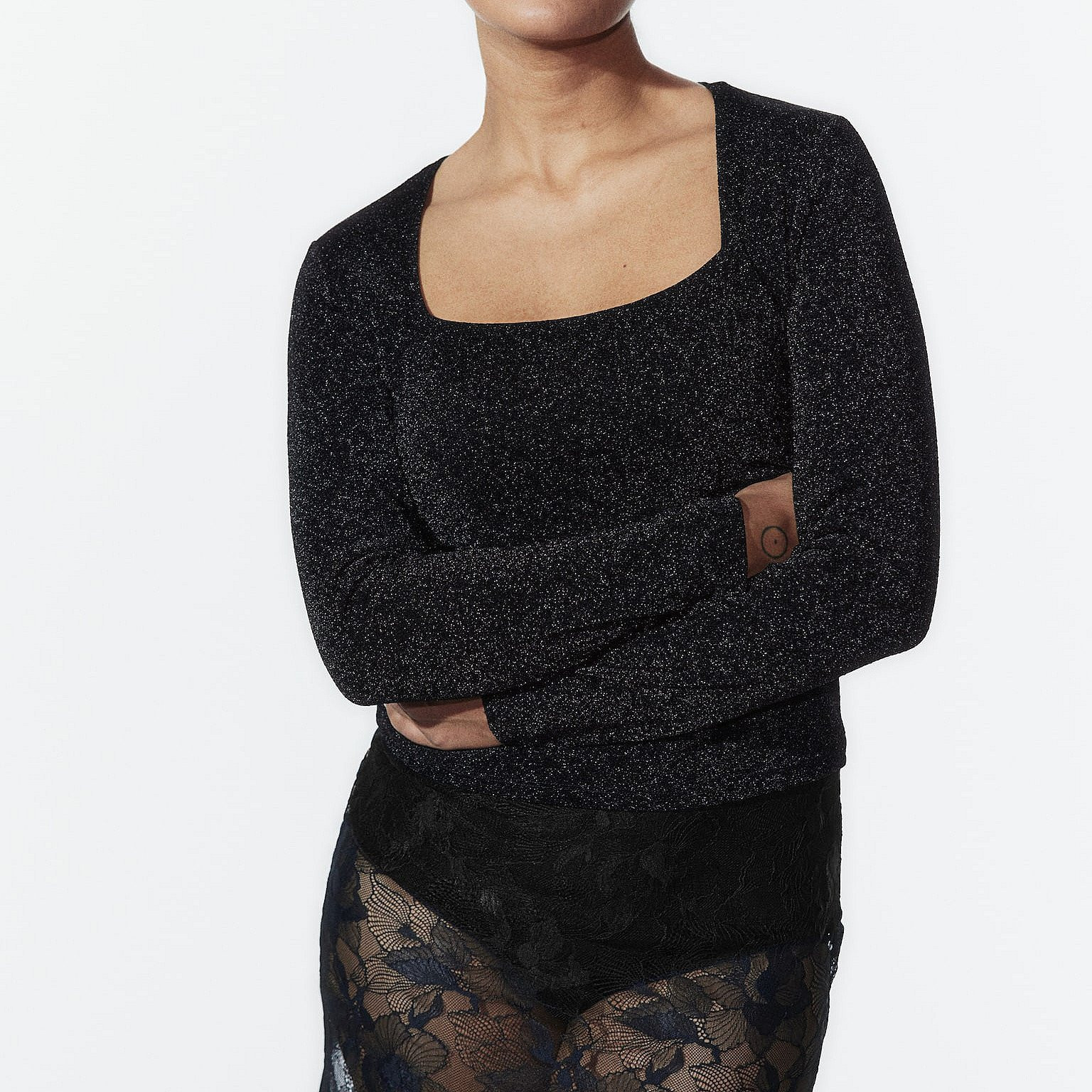 Long-sleeved jersey top