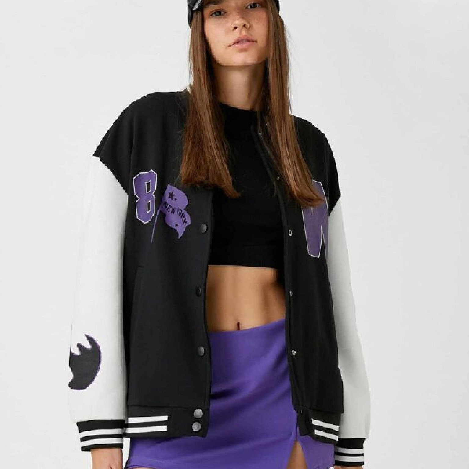 Oversize Bomber College Jacket