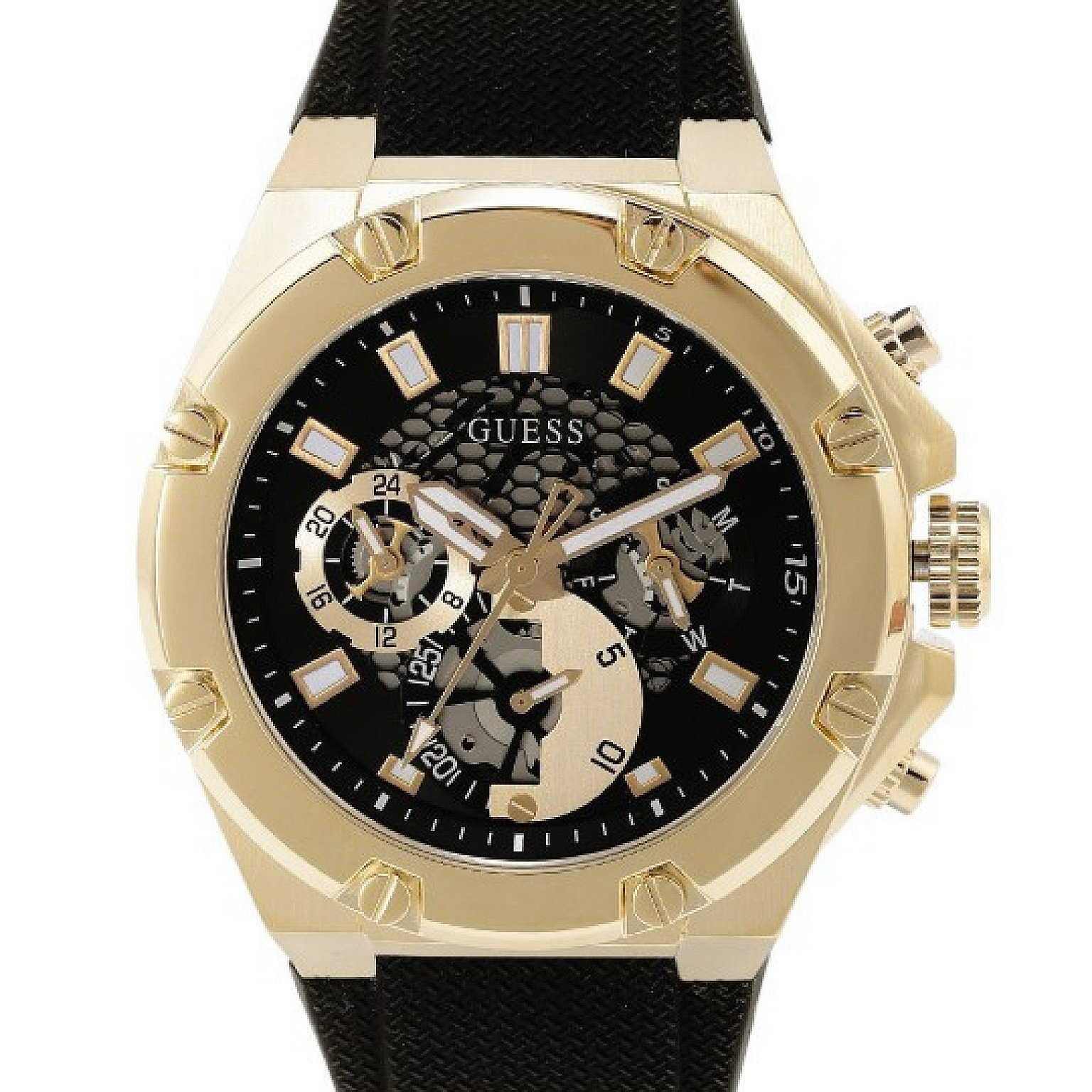GUESS Men Black Patterned Analogue Watch GW0334G2