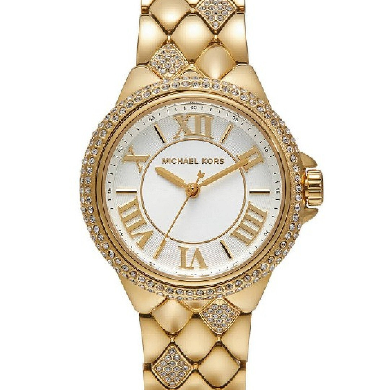 Michael Kors Women Embellished Stainless Steel Bracelet Style Analogue Watch MK4801