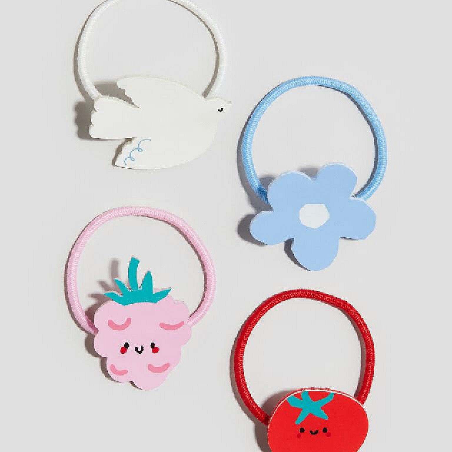 4-pack bow-detail hair elastics