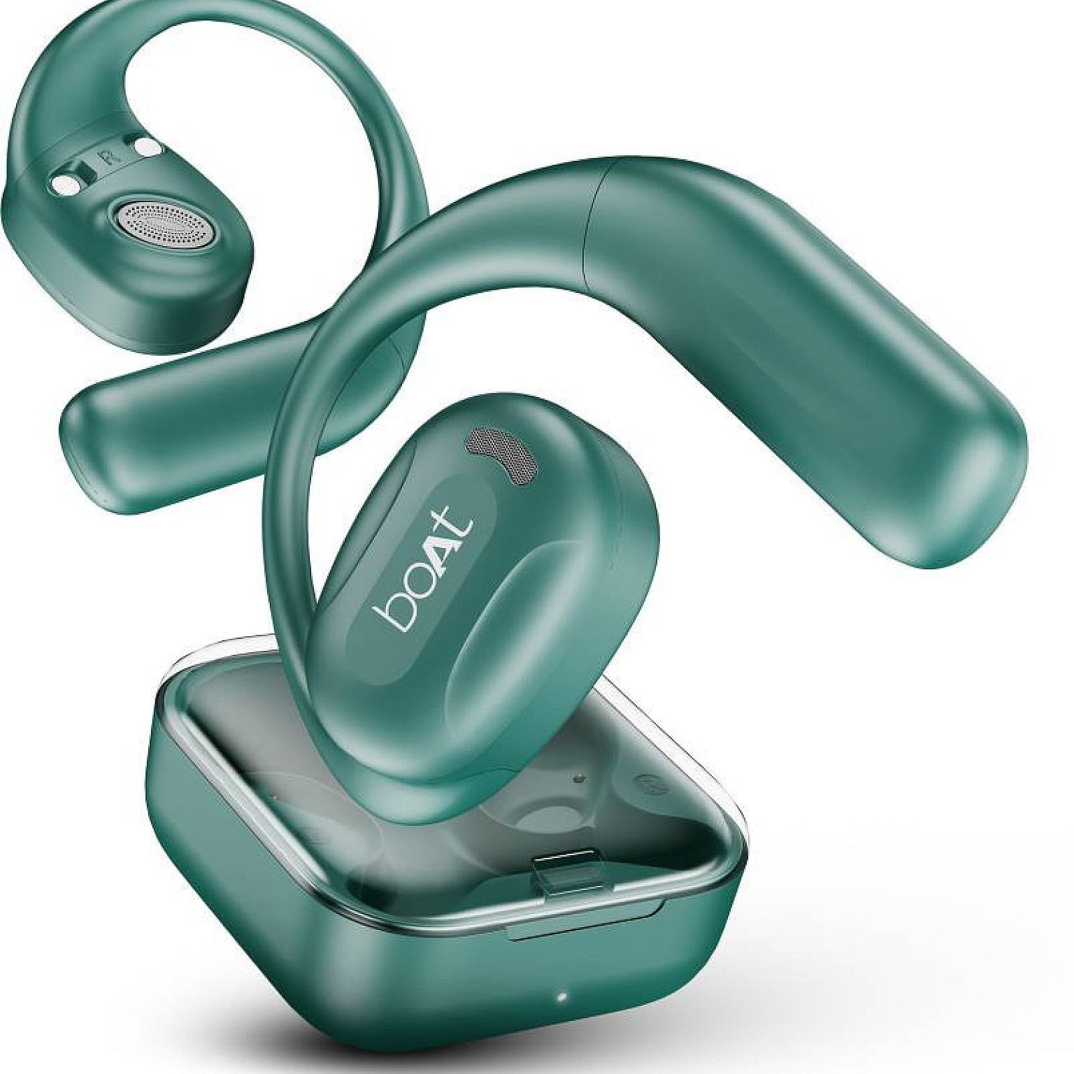 boAt Airdopes Progear w/ Air Conduction Tech,100 HRS Playback,OWS Earbuds for Workout Bluetooth (Sporting Green, True Wireless)
