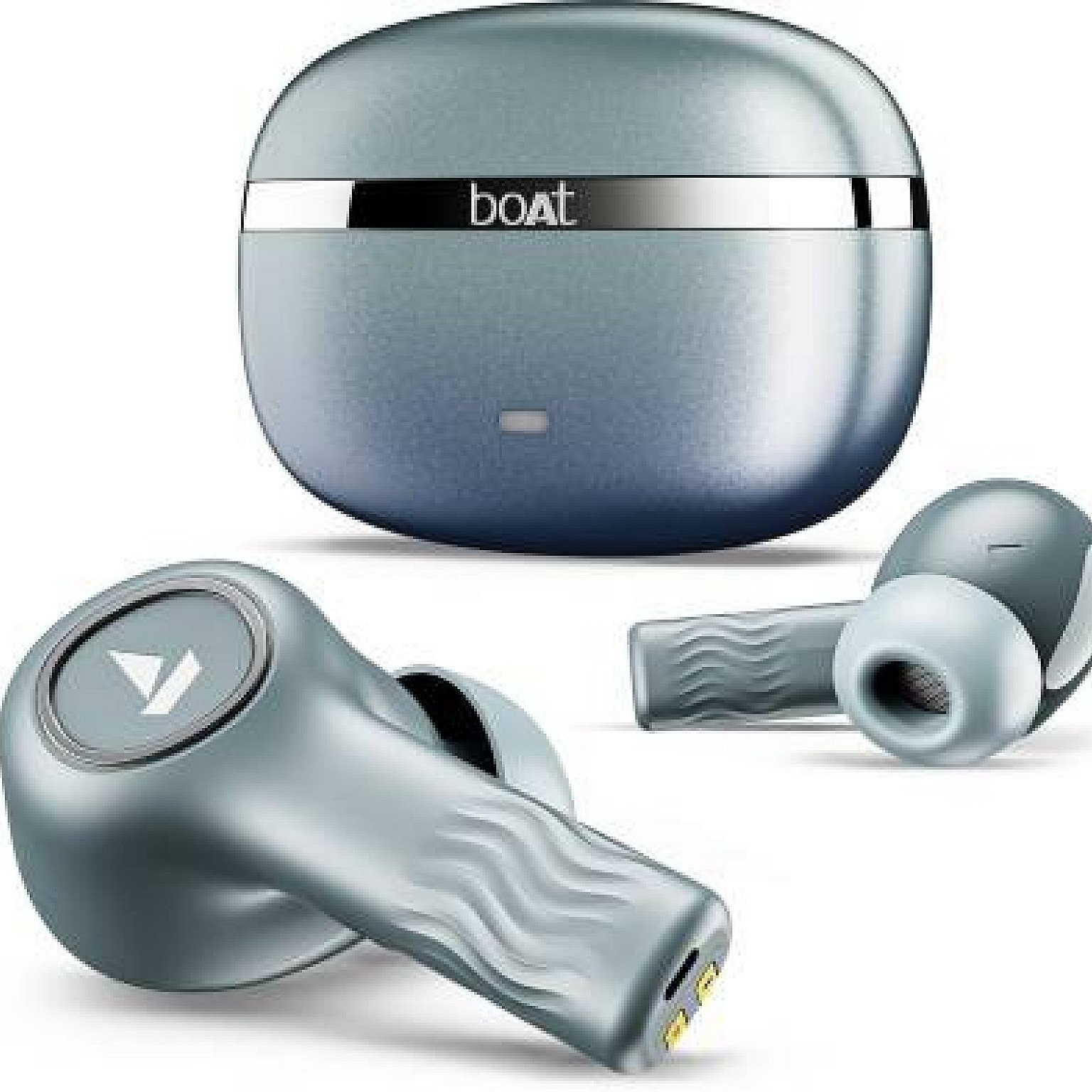 boAt Nirvana Ion 32dB Active Noise Cancellation, 120HRS, Bionic Mode, HIFI5 Bluetooth (Blazing Comet, True Wireless)